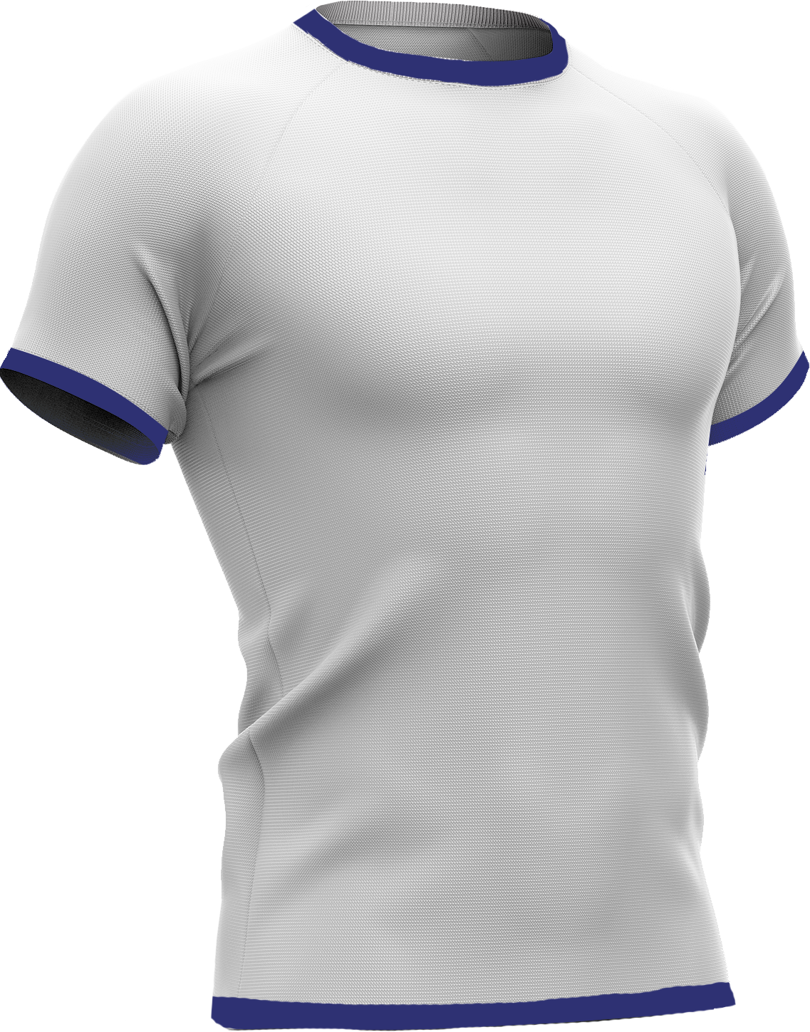 Wit sport-shirt met blauwe accenten