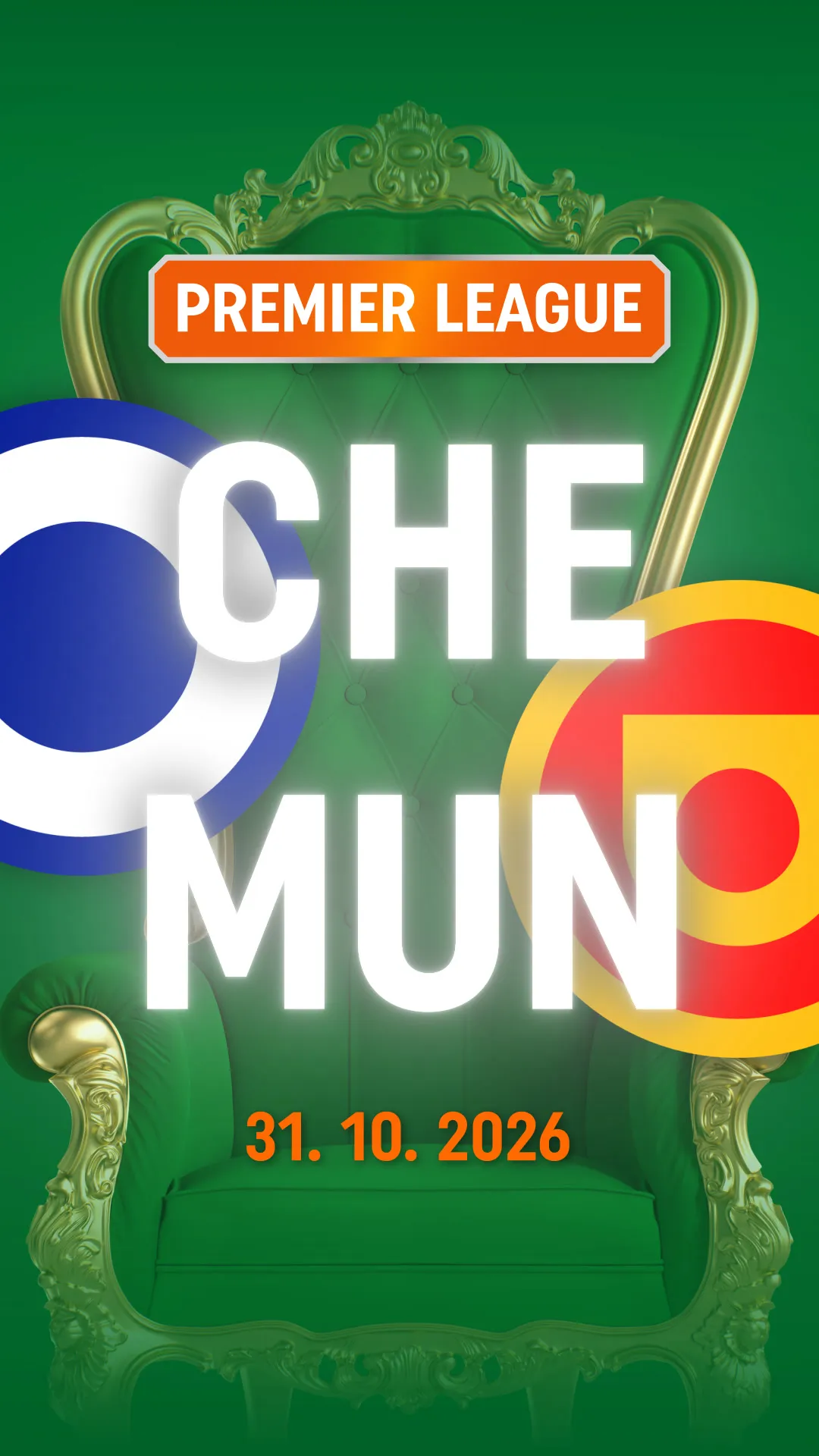 Premier League wedstrijd Chelsea tegen Manchester United op 31 oktober 2026