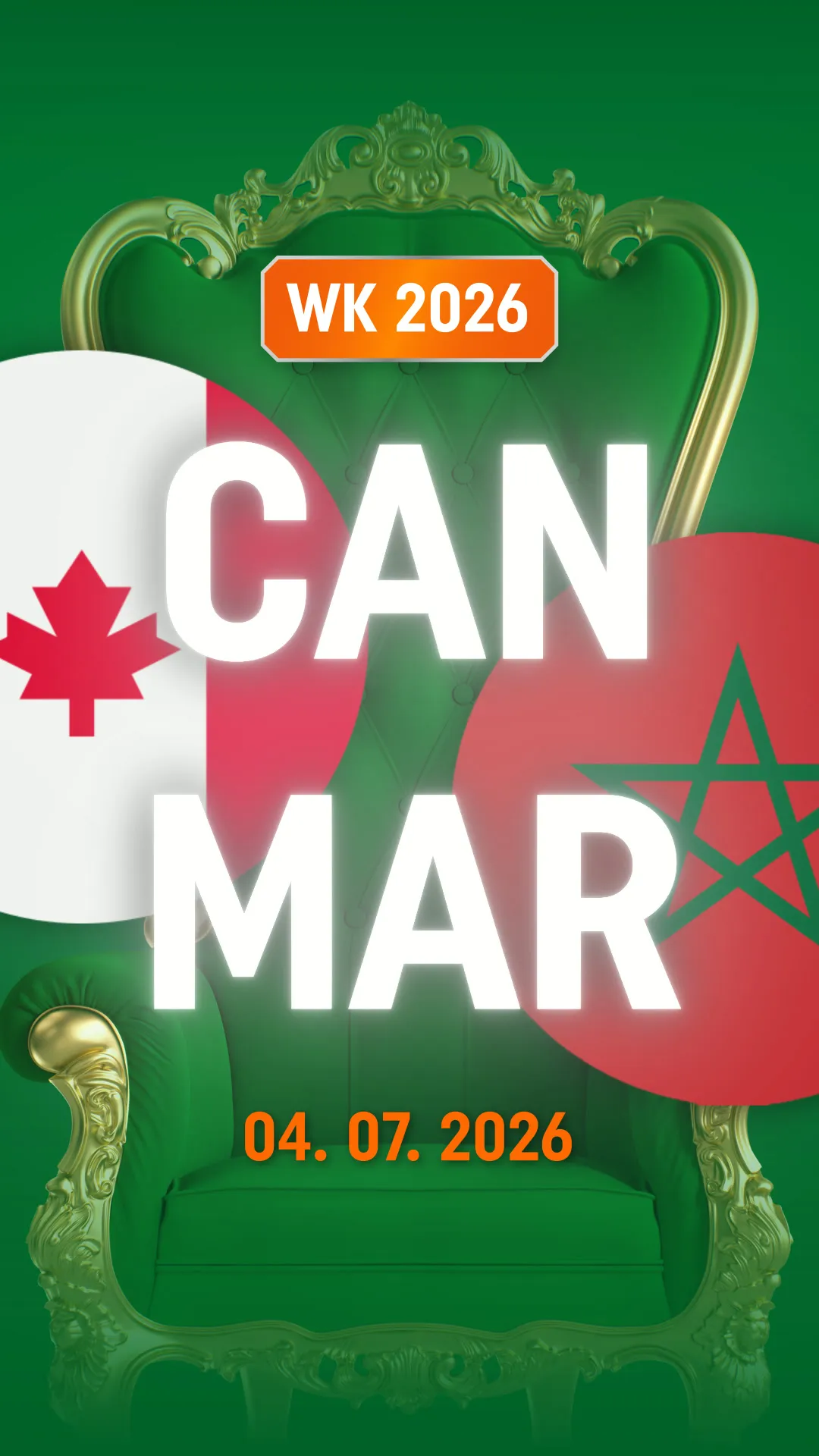 WK 2026 wedstrijd Canada tegen Marokko op 4 juli