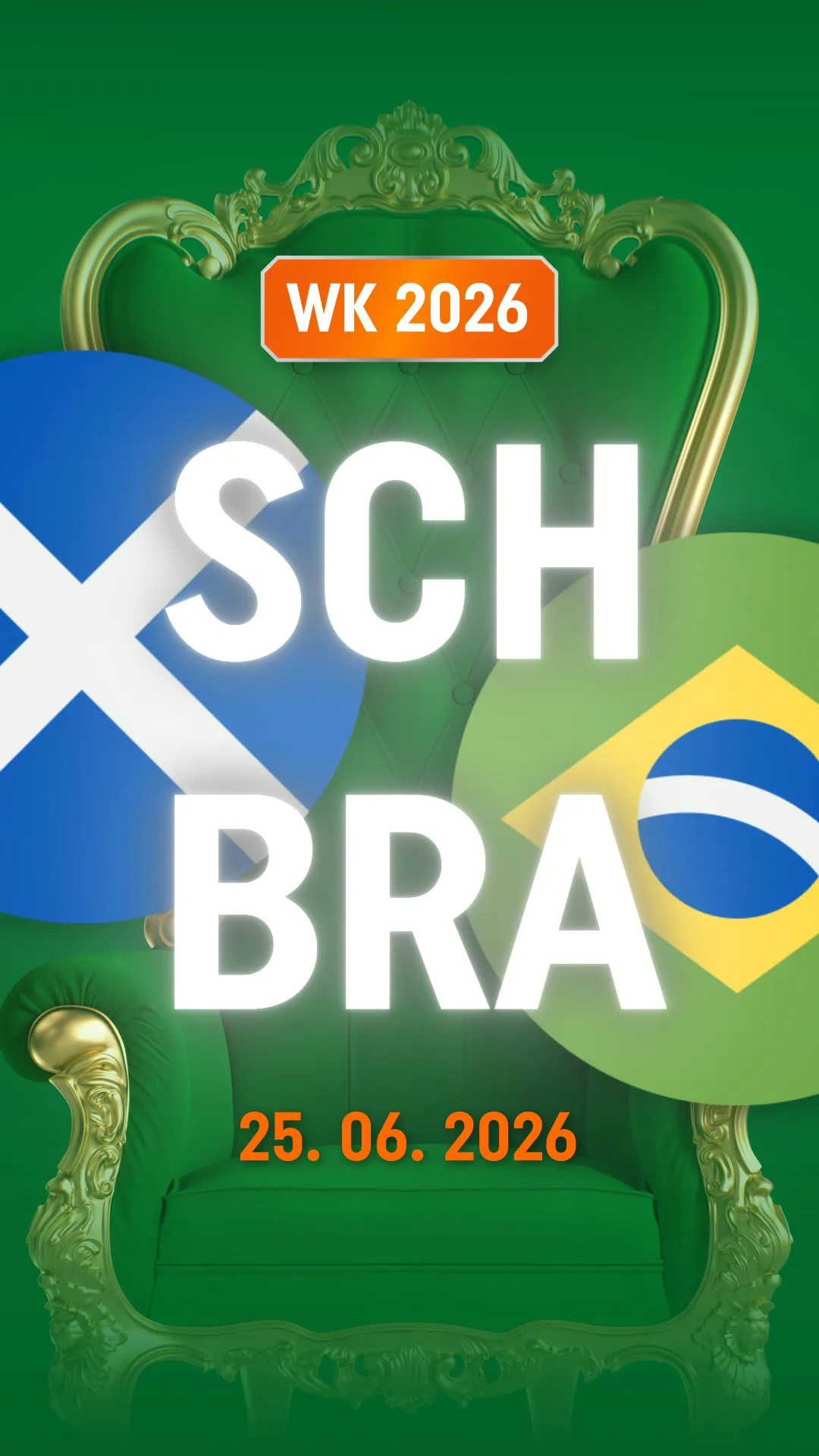 WK 2026 wedstrijd Schotland tegen Brazilië op 25 juni 2026