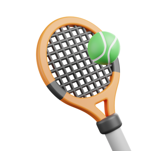 Tennisracket met tennisbal