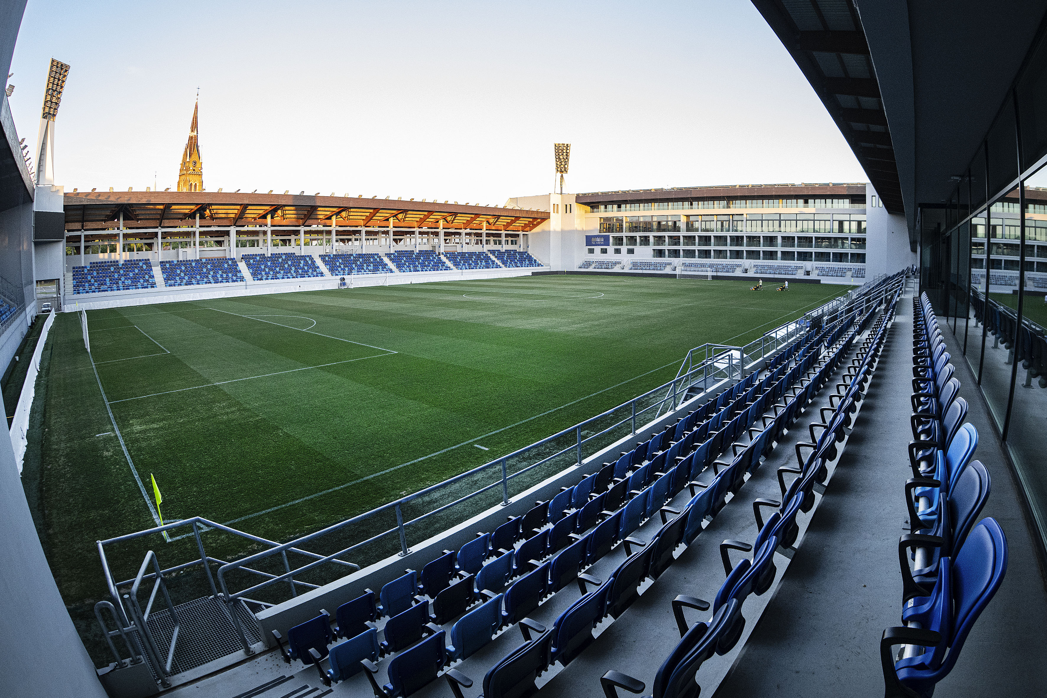 De TSC Arena in Backa Topola, waar Ajax speelt tegen Vojvodina