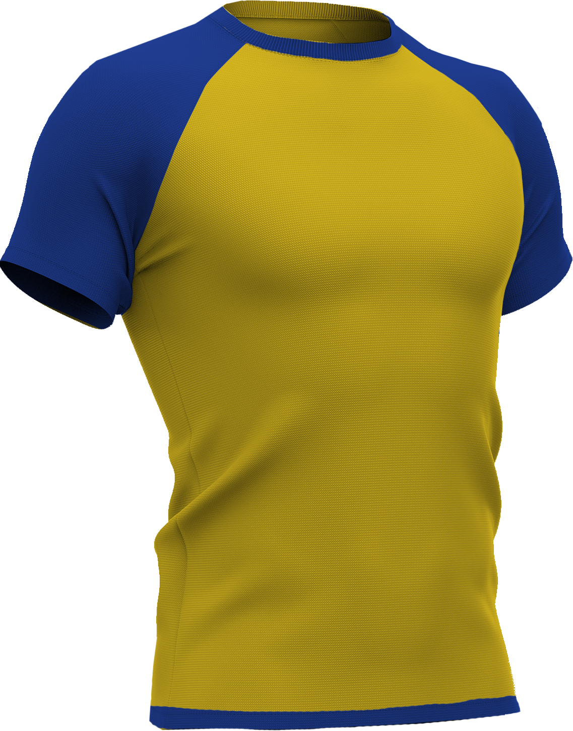 Geel-blauw sportshirt