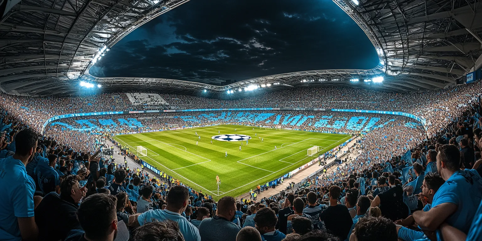 Gevuld Stade Velodrome tijdens een Champions League-wedstrijd van Olympique Marseille