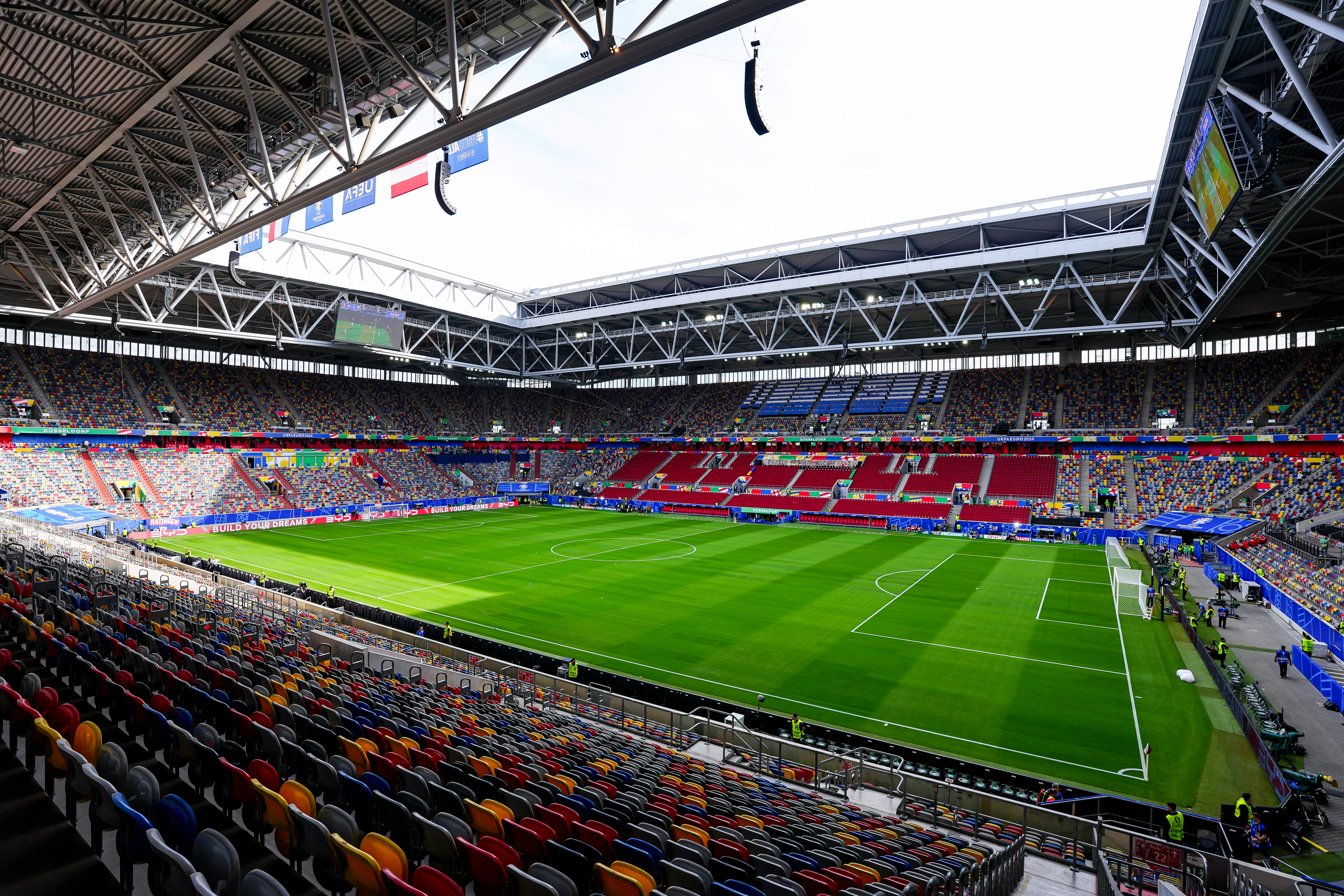 De Merkur-Spiel Arena in Düsseldorf. Lees hier de voorspelling van Engeland - Zwitserland.