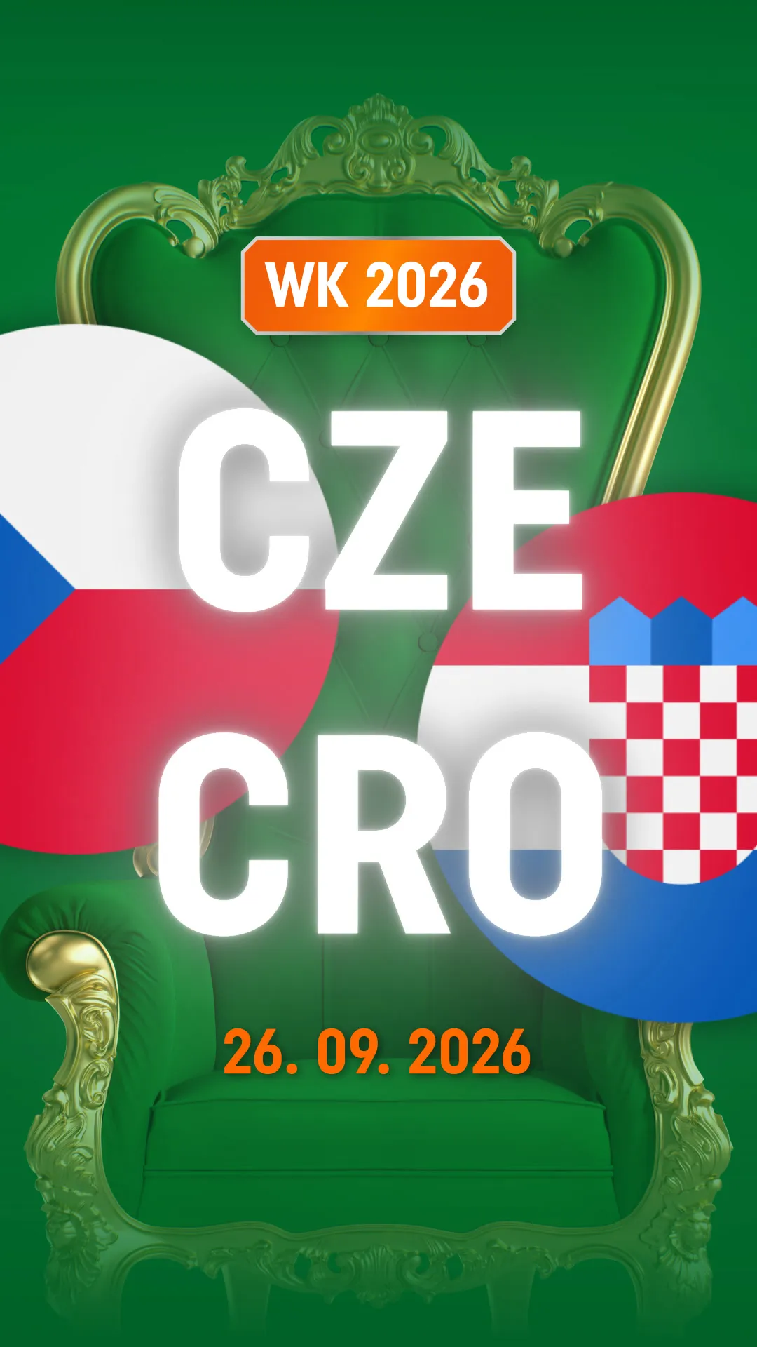 WK 2026 wedstrijd Tsjechië tegen Kroatië op 26 09 2026