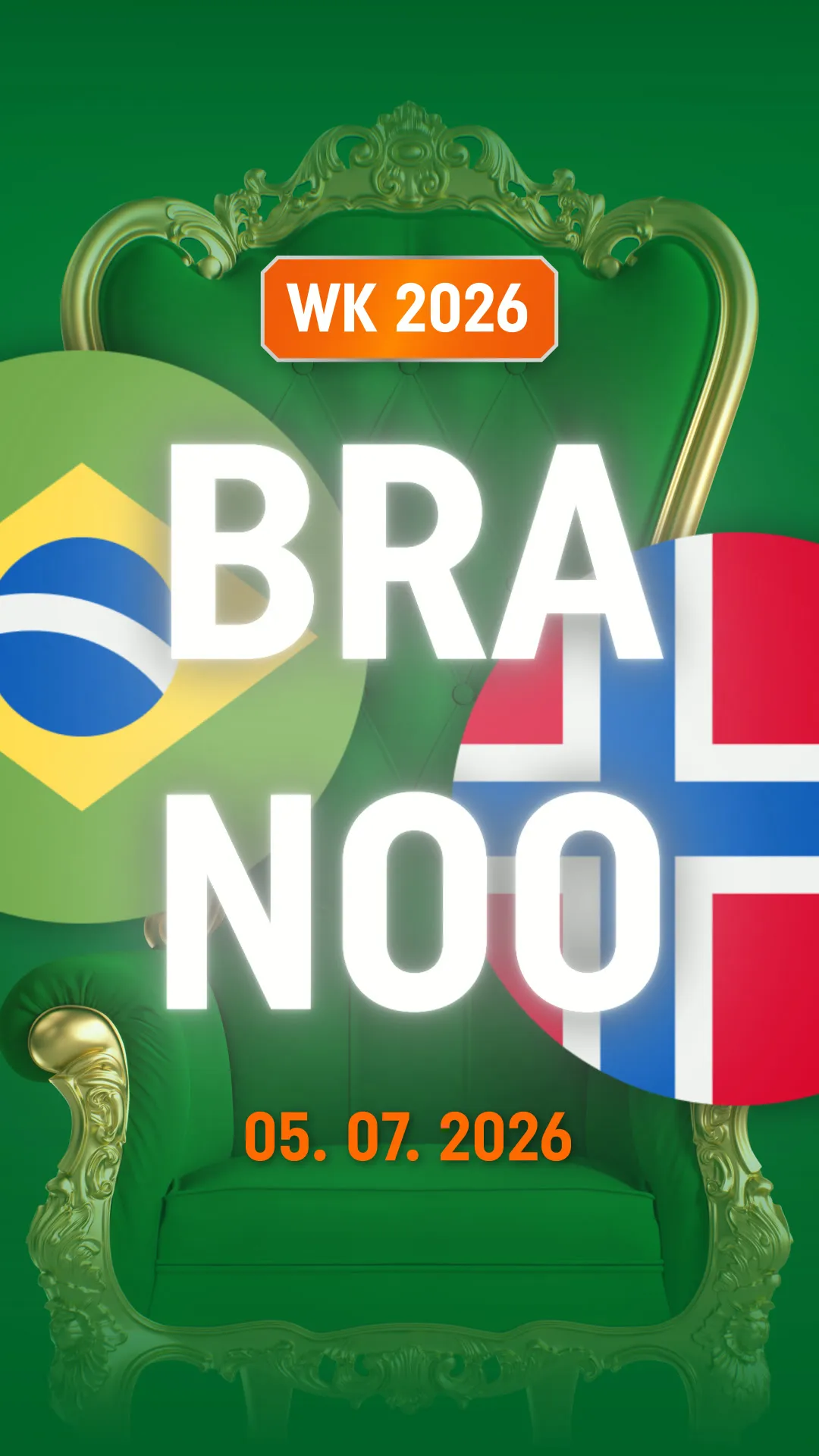 WK 2026 wedstrijd Brazilië tegen Noorwegen 05 07 2026