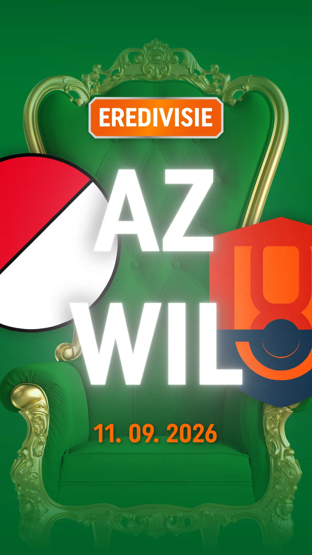 Eredivisie wedstrijd AZ tegen WIL op 11 september 2026