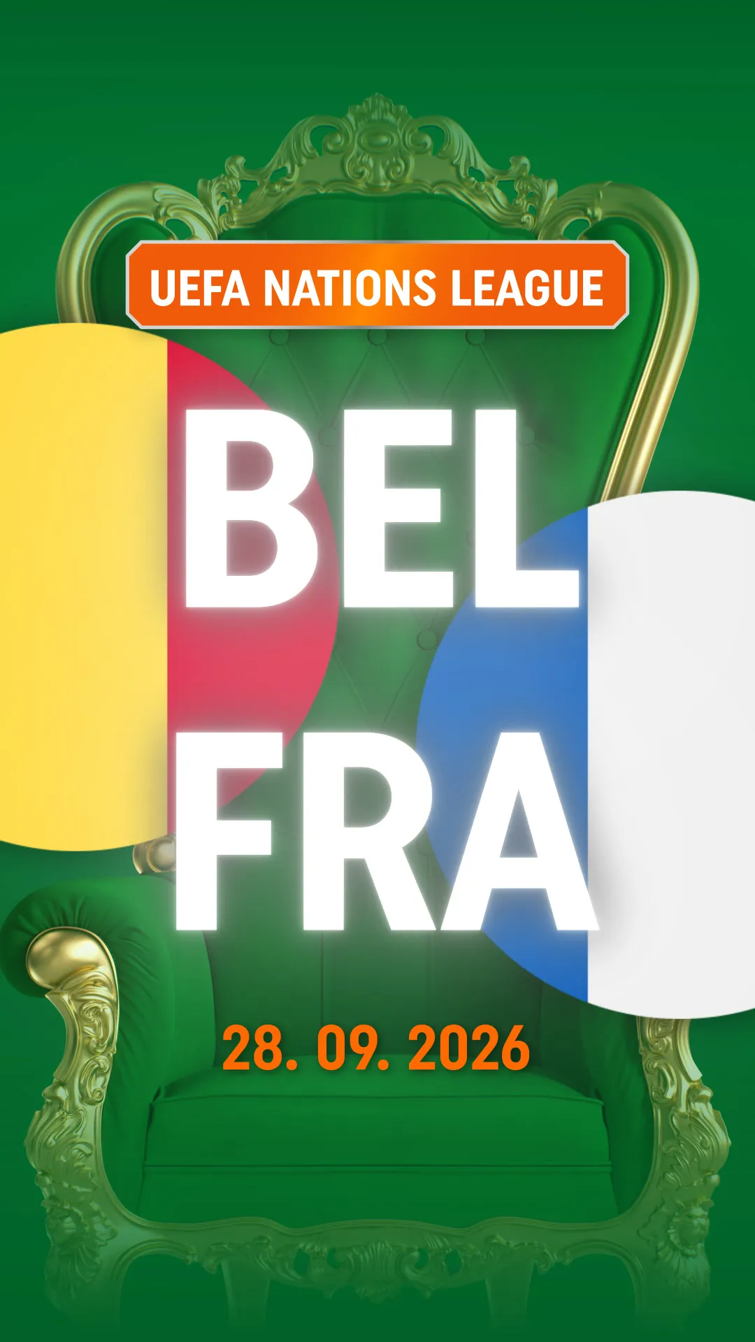 UEFA Nations League wedstrijd België tegen Frankrijk op 28 september 2026