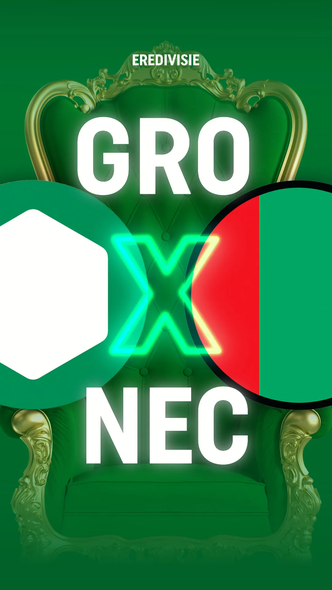 Eredivisie wedstrijd tussen FC Groningen - NEC 