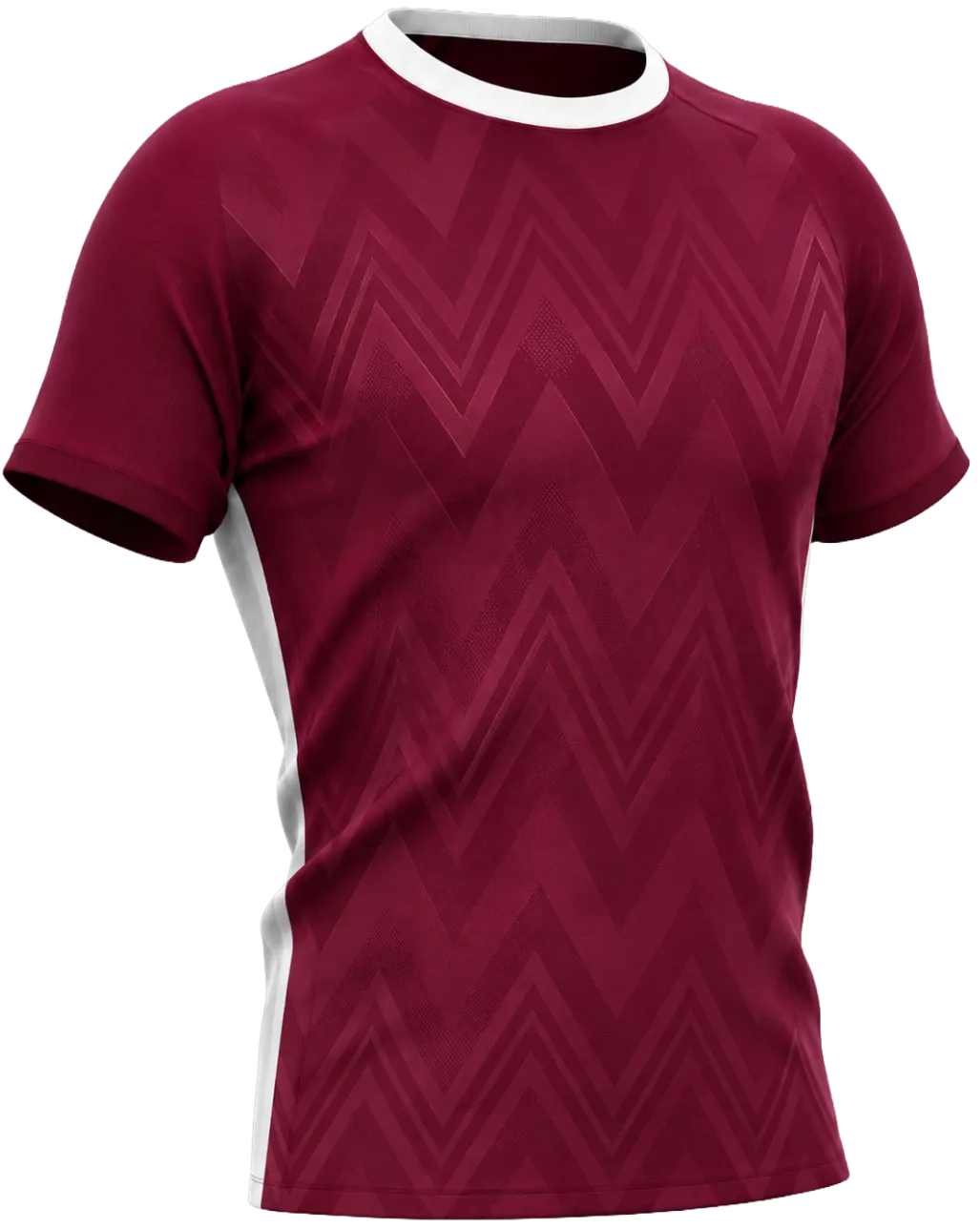 Sportshirt bordeaux rood met wit