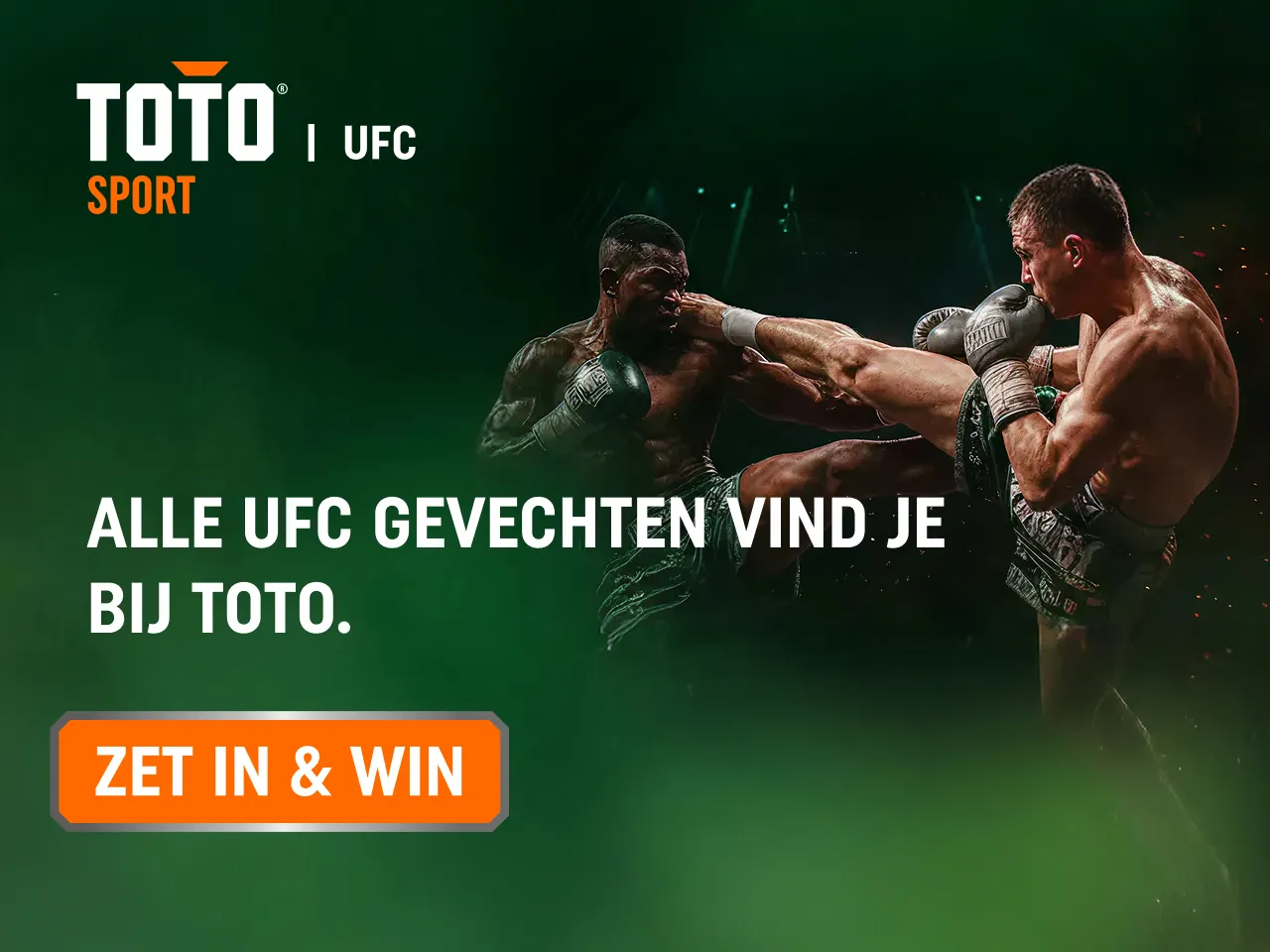 TOTO Sport promotie voor alle UFC gevechten met twee MMA-vechters in actie