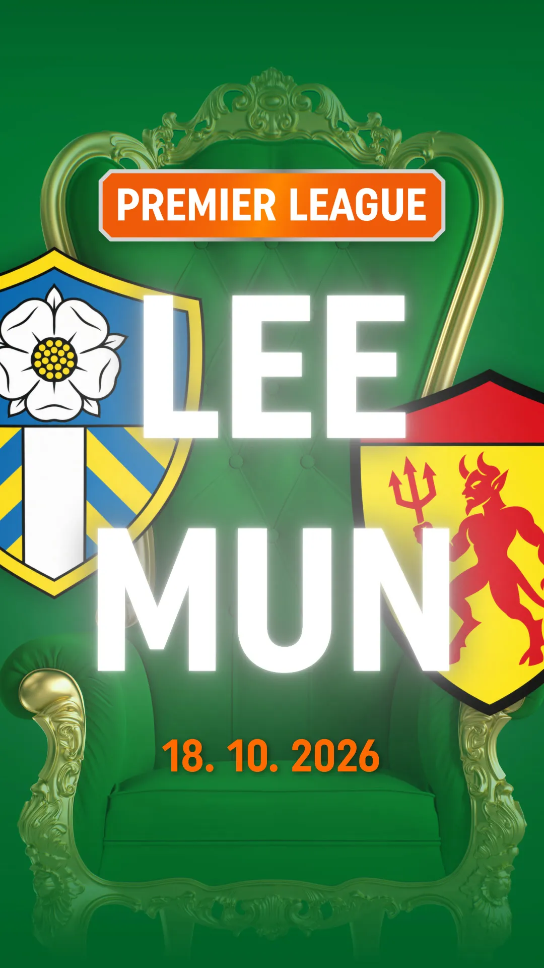 Premier League duel Leeds tegen Manchester United 18 oktober 2026