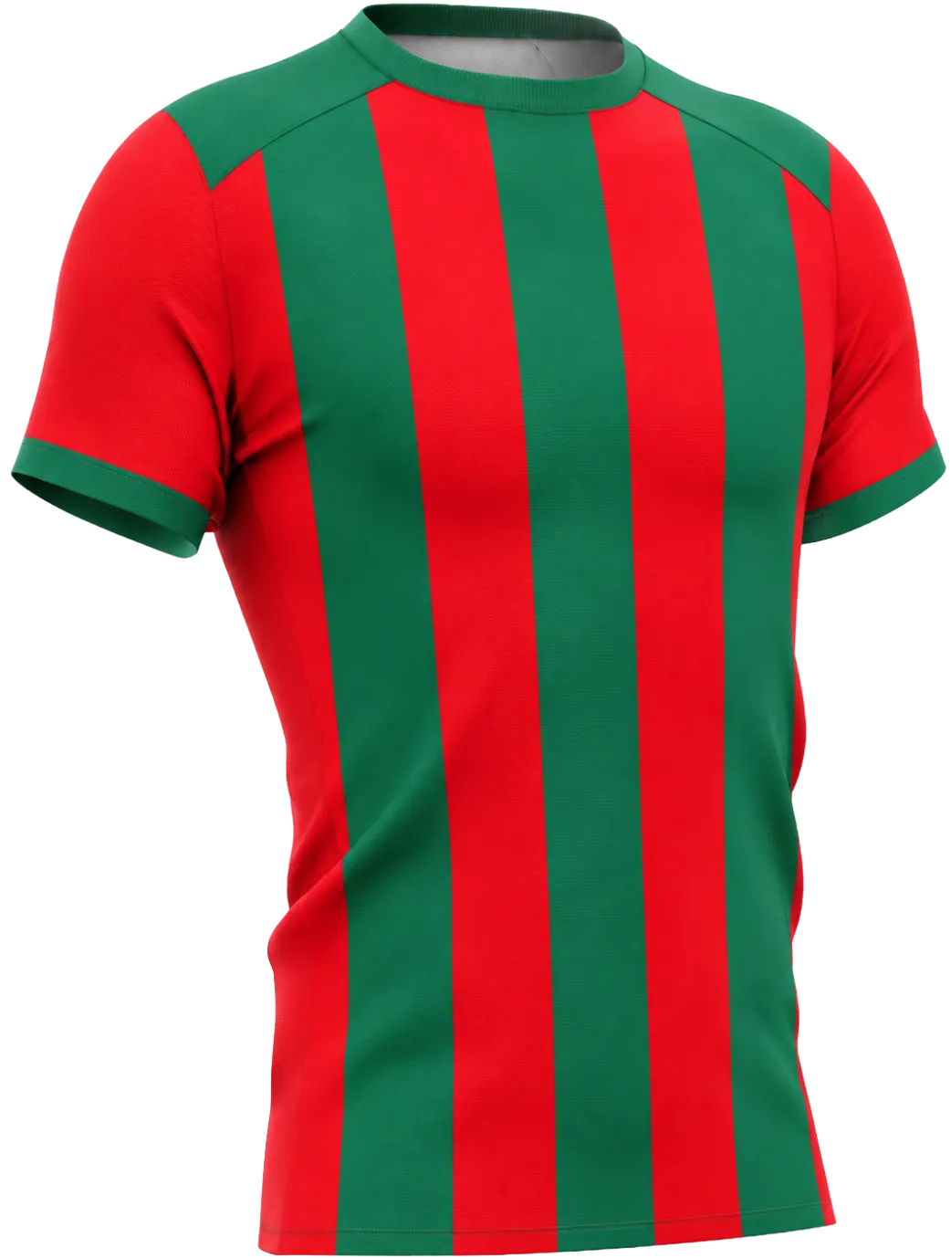 Rode en groene gestreepte sportshirt