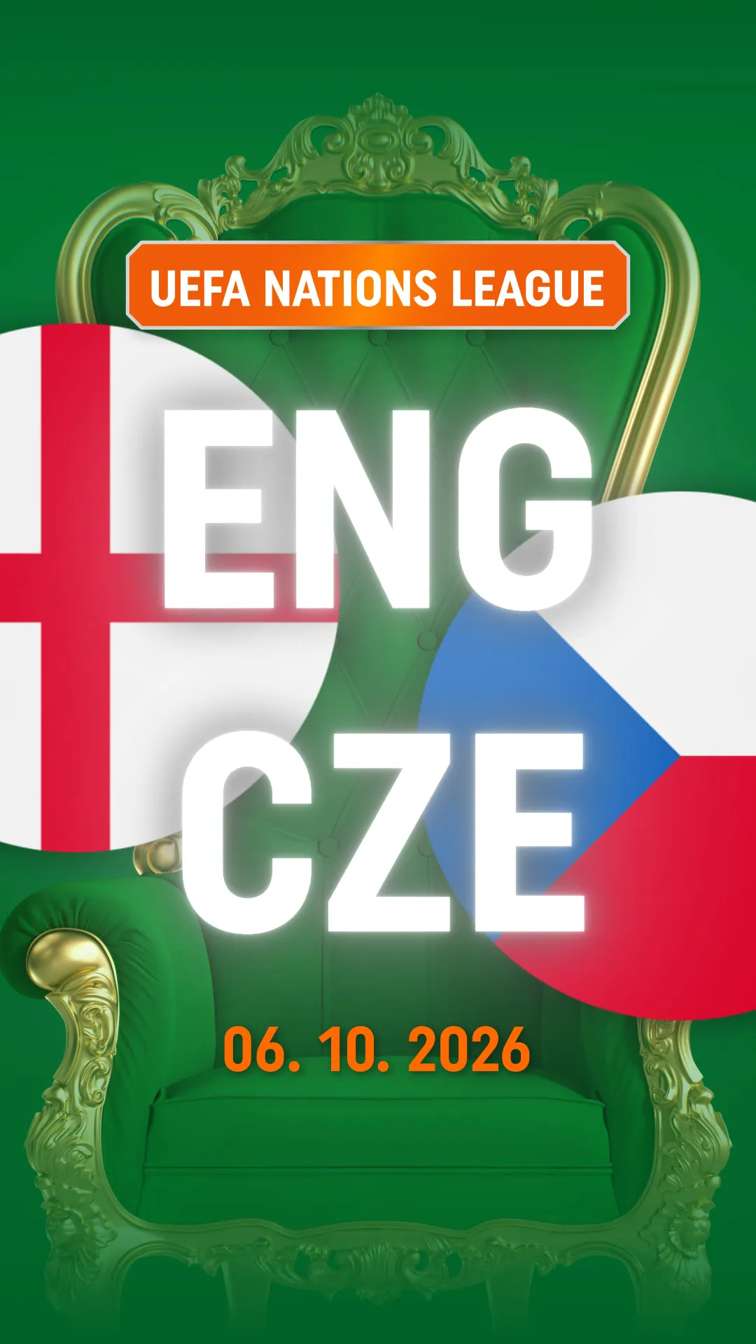UEFA Nations League wedstrijd Engeland tegen Tsjechië op 6 oktober 2026