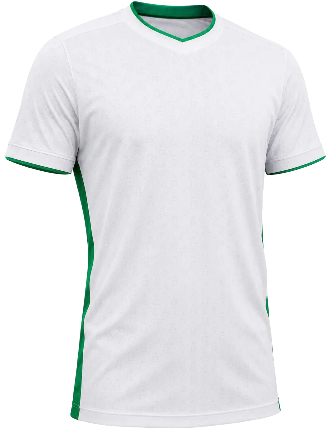 Wit sportshirt met groene accenten