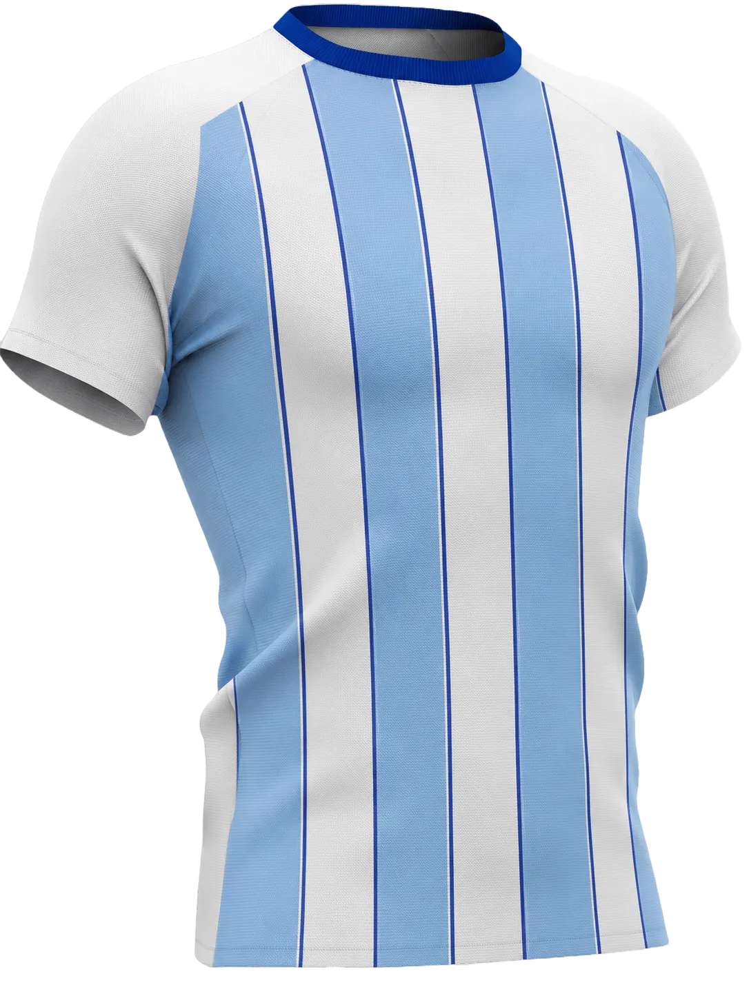 Wit en licht blauw gestreept shirt