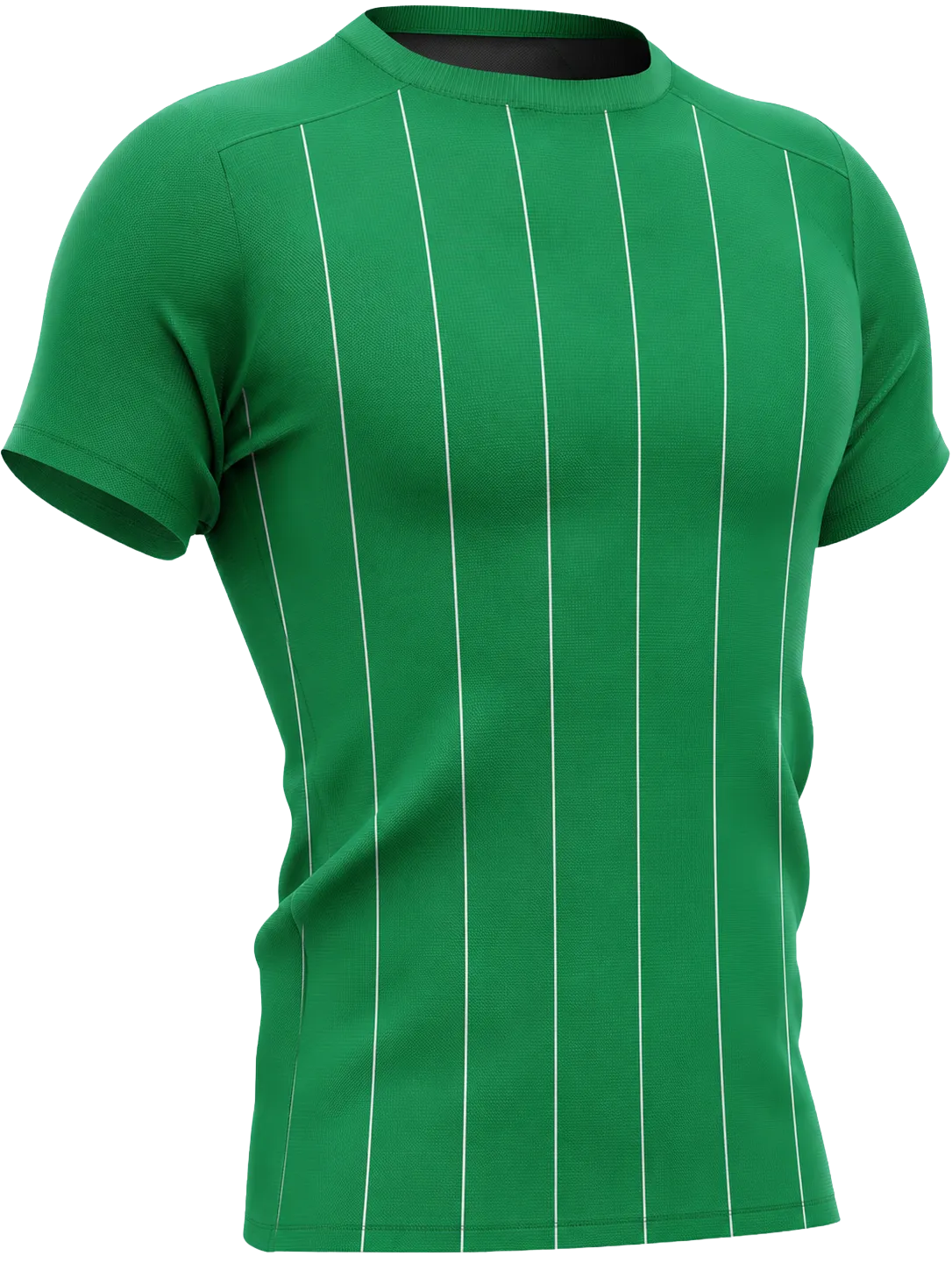 groen Sport shirt met witte verticale strepen