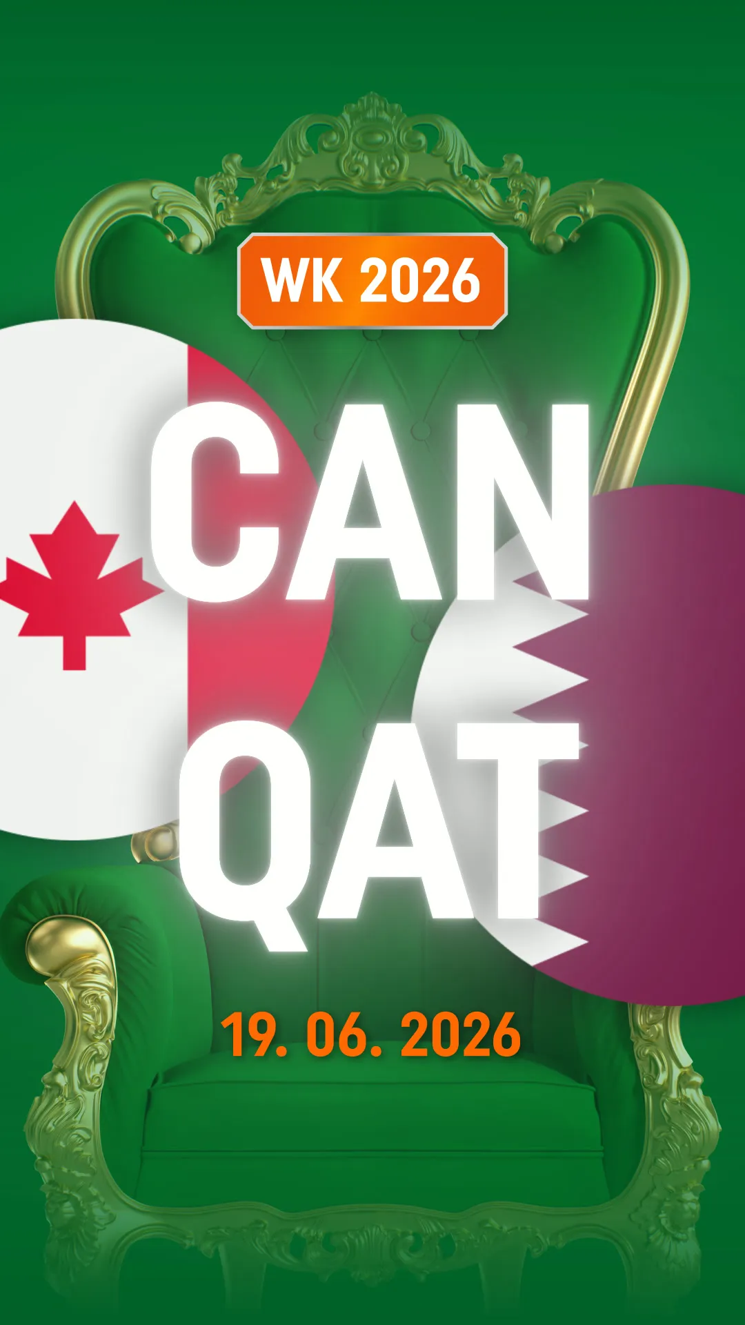 WK 2026 wedstrijd Canada tegen Qatar op 19 juni 2026