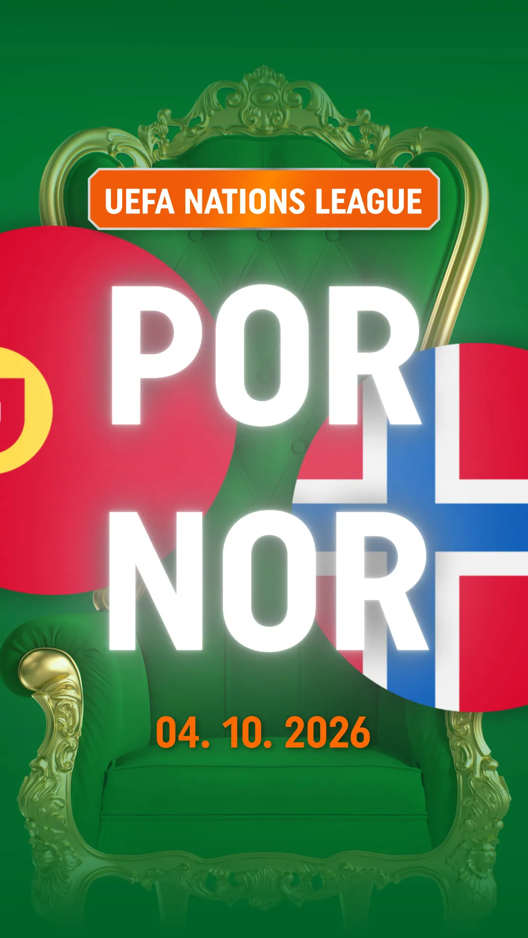 UEFA Nations League wedstrijd Portugal tegen Noorwegen 4 oktober 2026