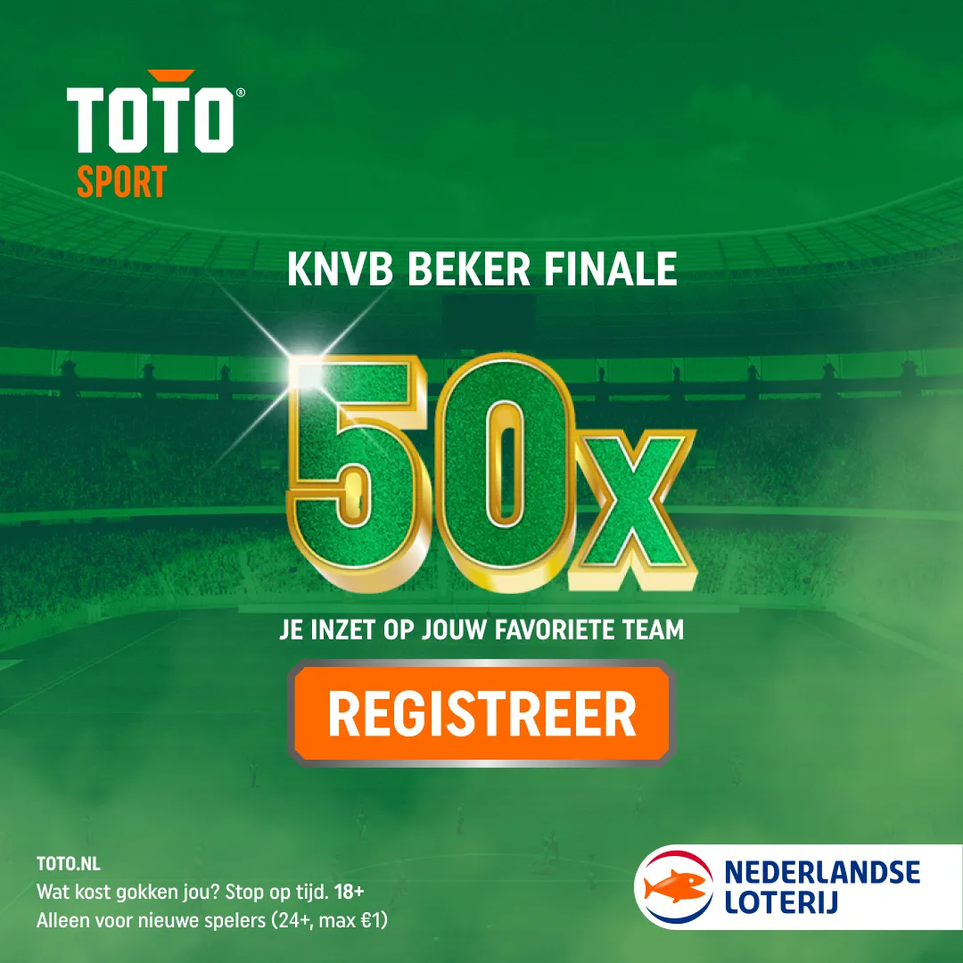 TOTO Sport KNVB Beker Finale 50x je inzet op jouw favoriete team actie
