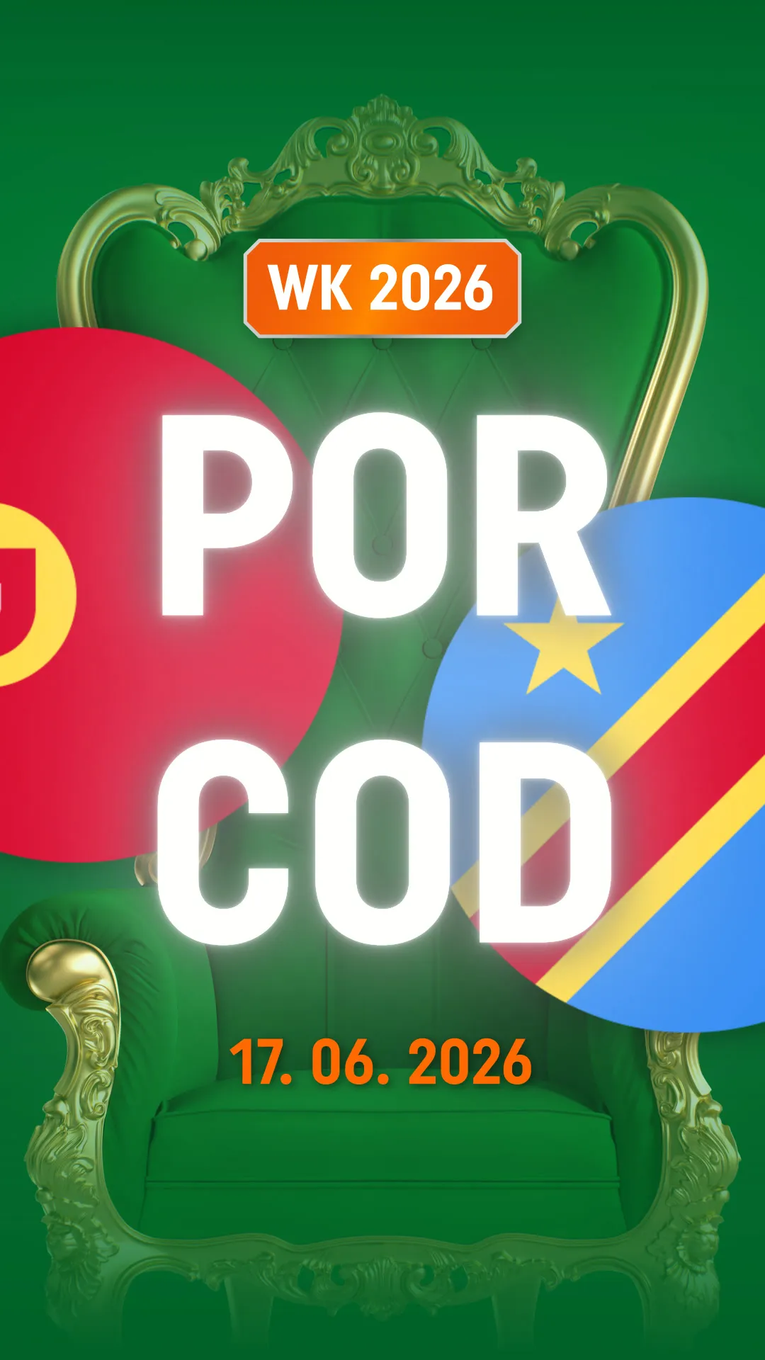 WK 2026 wedstrijd Portugal versus Congo op 17 juni 2026
