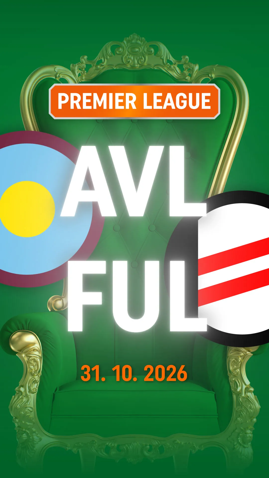 Premier League wedstrijd AVL tegen FUL op 31 oktober 2026