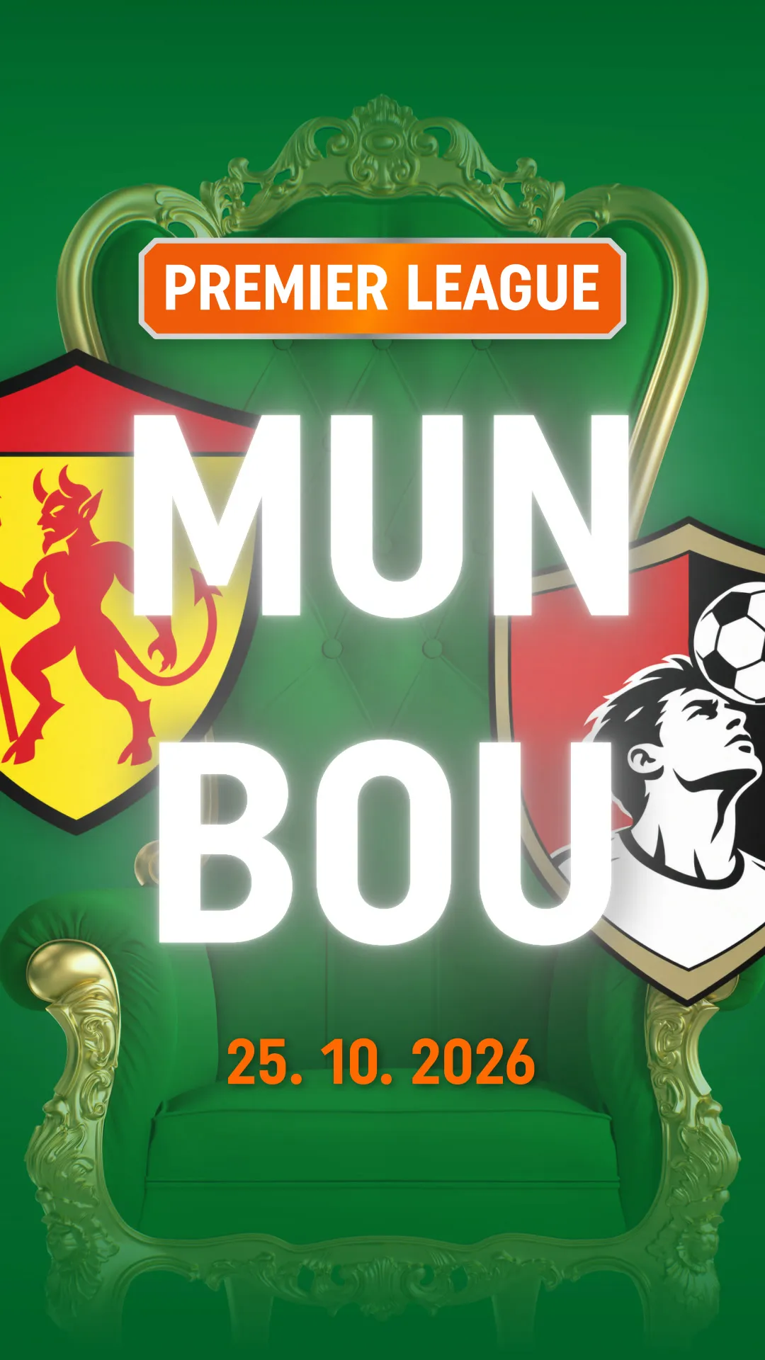 Premier League wedstrijd Manchester United tegen Bournemouth op 25 oktober 2026