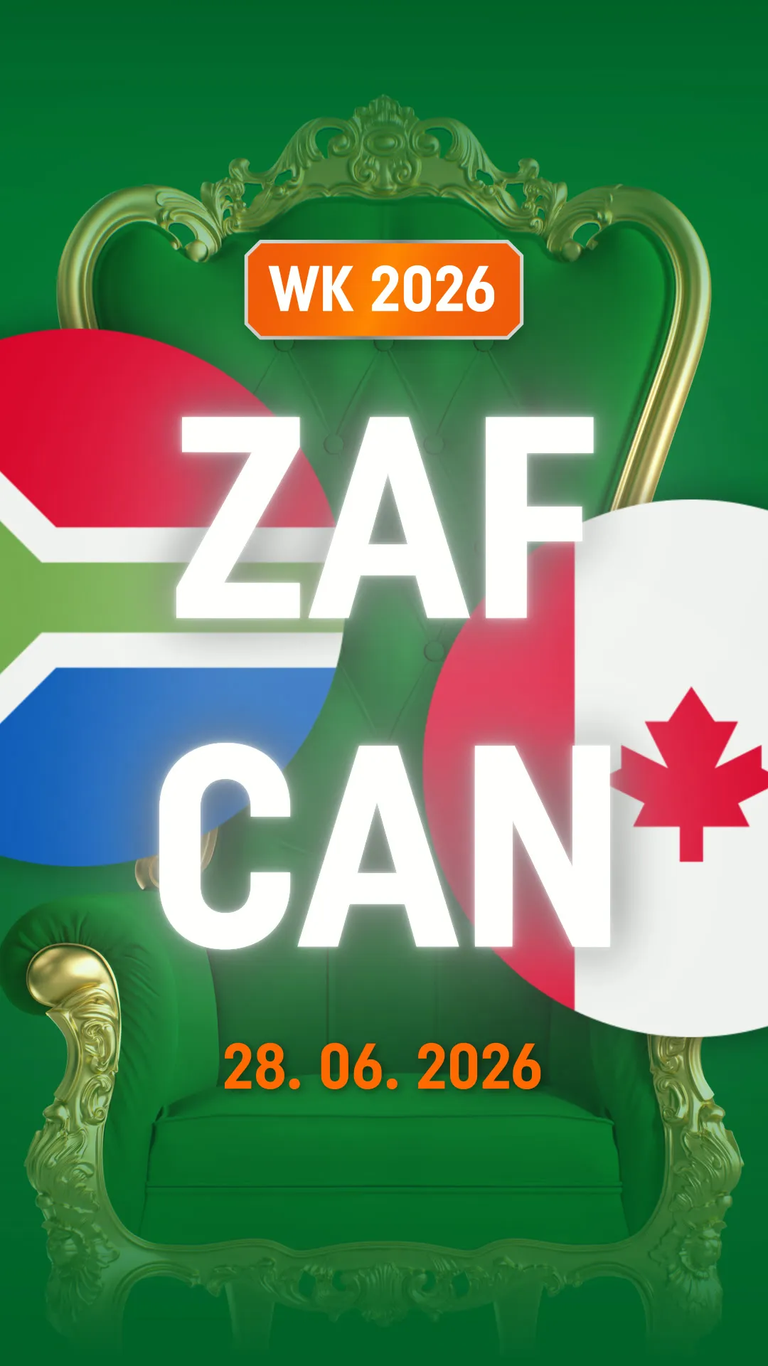 WK 2026 wedstrijd Zuid-Afrika tegen Canada op 28 juni 2026