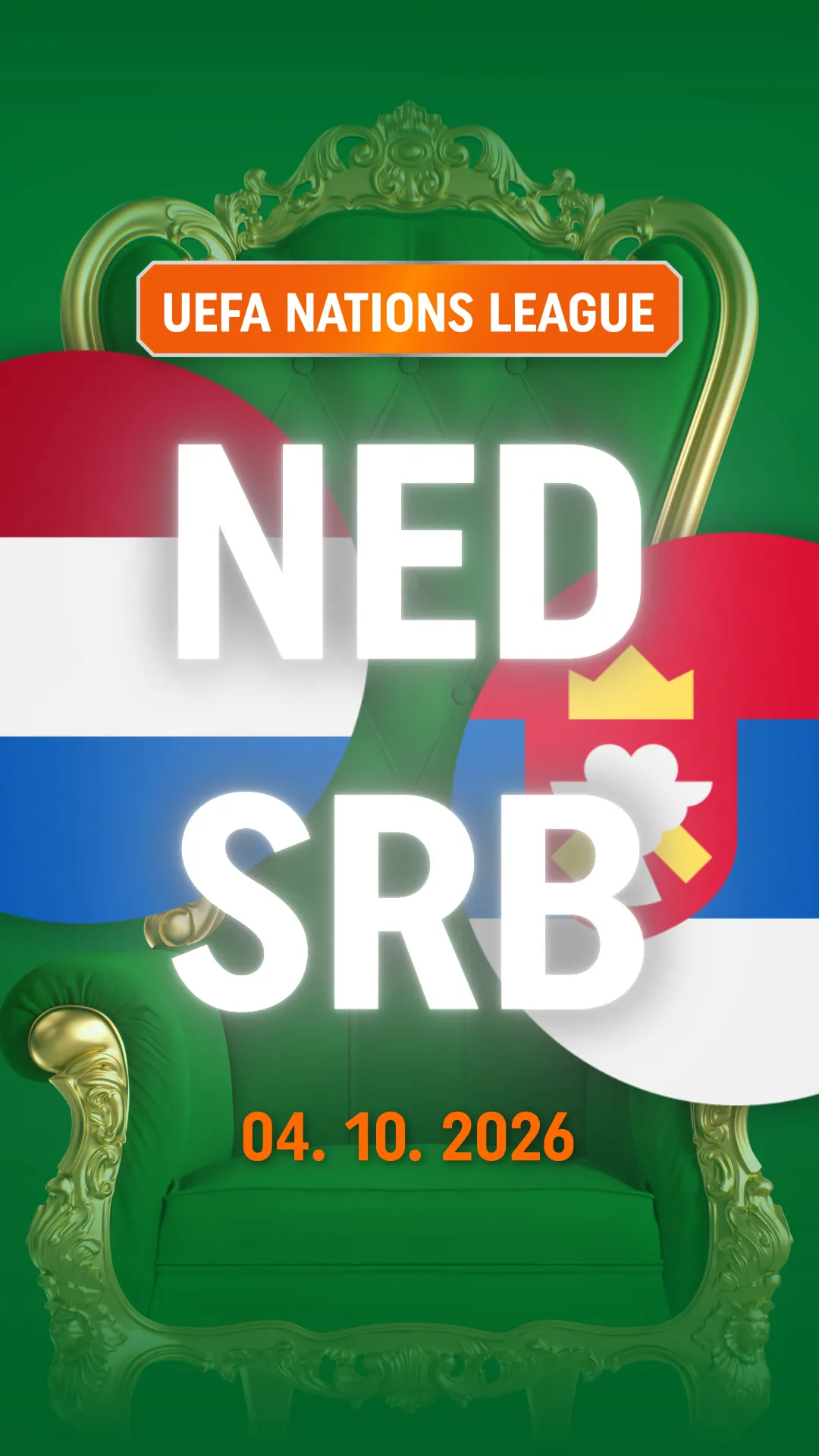 UEFA Nations League wedstrijd Nederland tegen Servië op 04 10 2026