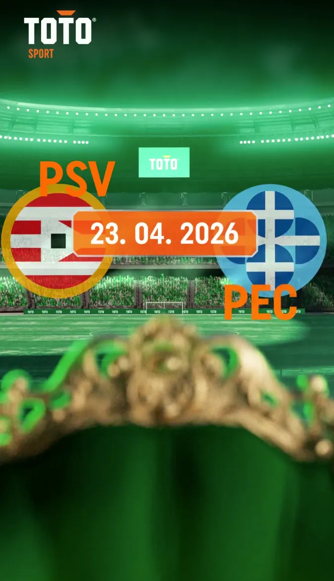 TOTO Sport wedstrijd PSV tegen PEC op 23.04.2026 in een stadion