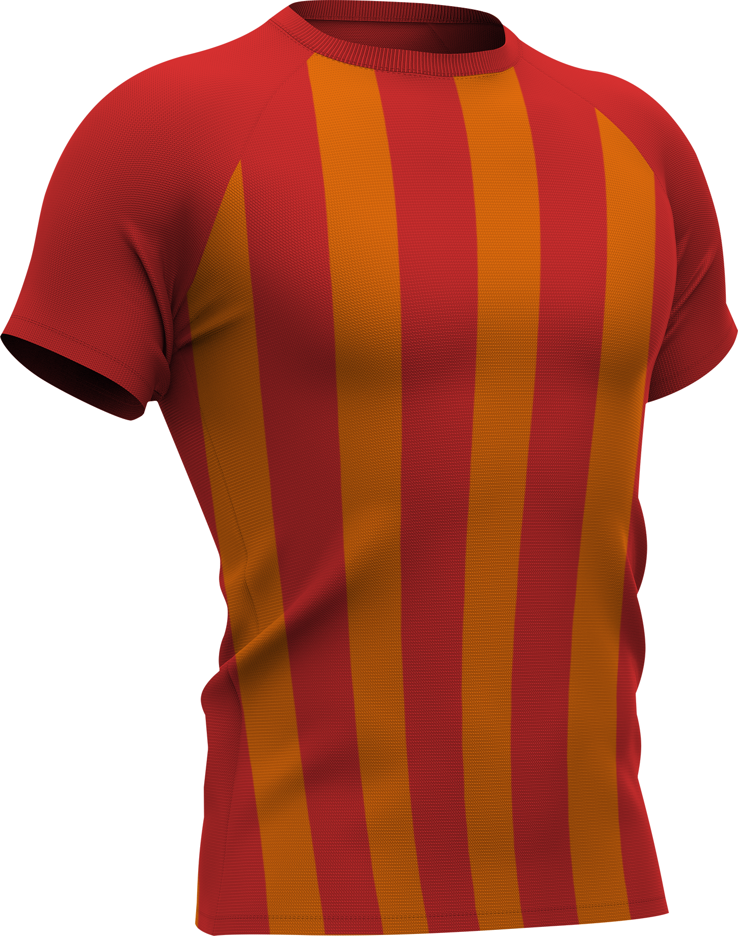 Rood en oranje gestreept T-shirt sport