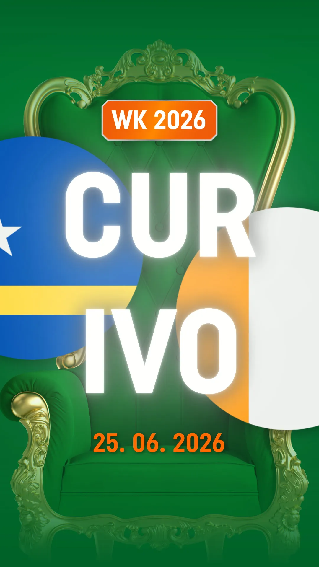 WK 2026 wedstrijd Curaçao tegen Ivoorkust op 25 juni 2026