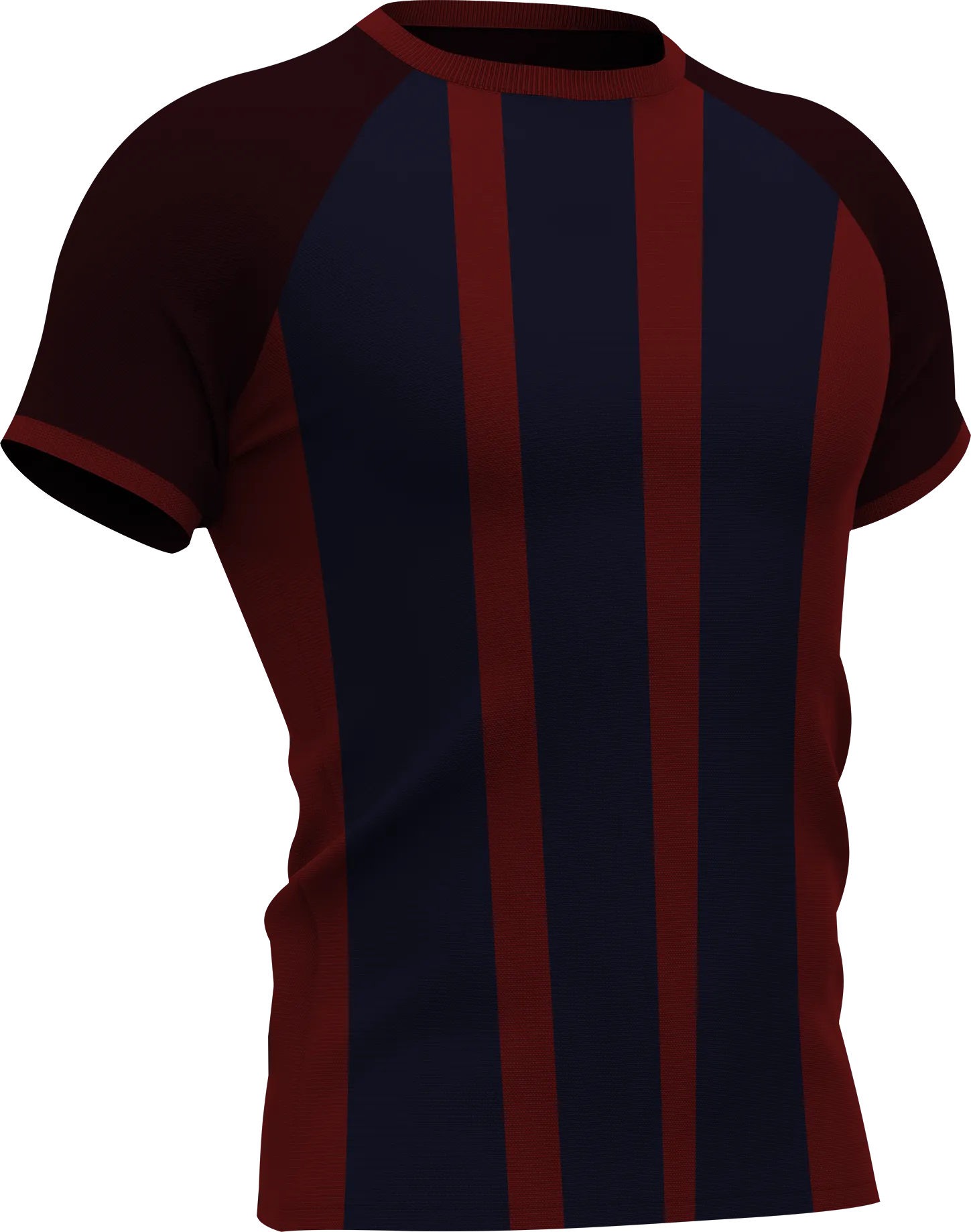 TOTO sportshirt met verticale blauw en rode strepen