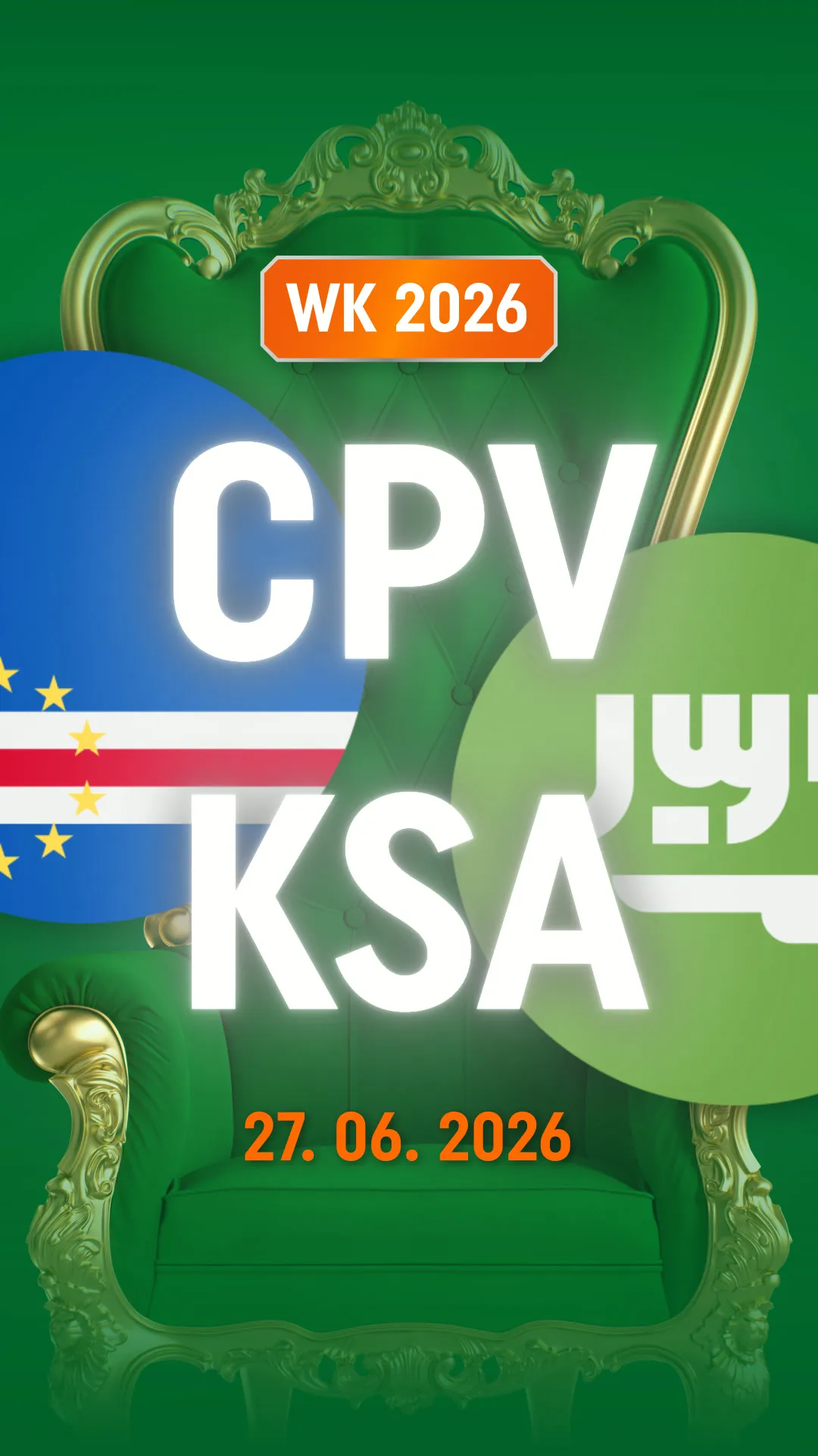 WK 2026 wedstrijd CPV tegen KSA op 27 juni 2026