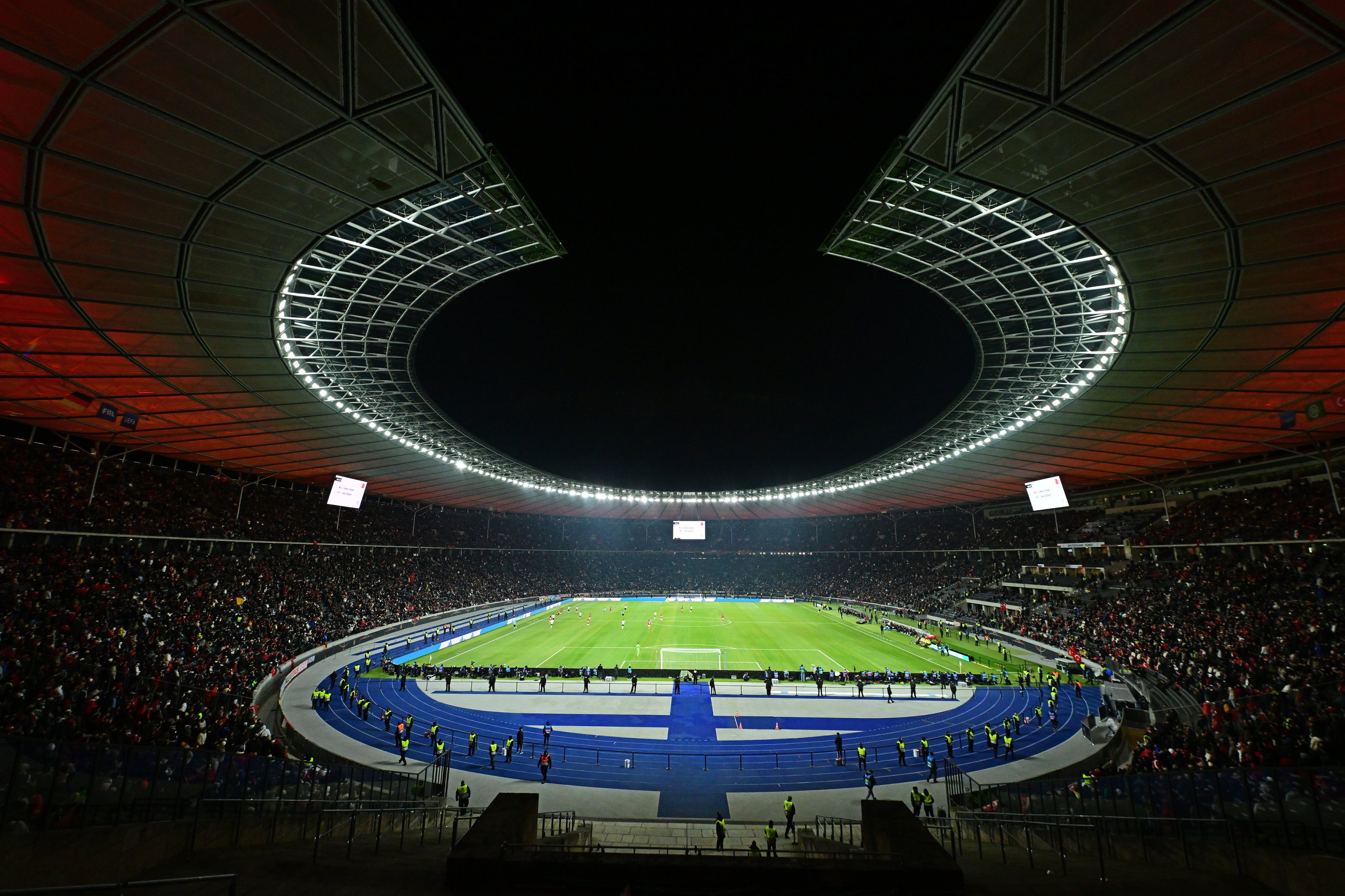 Het Olympiastadion in Berlijn, waar op 15 juli de finale van het EK 2024 wordt gespeeld