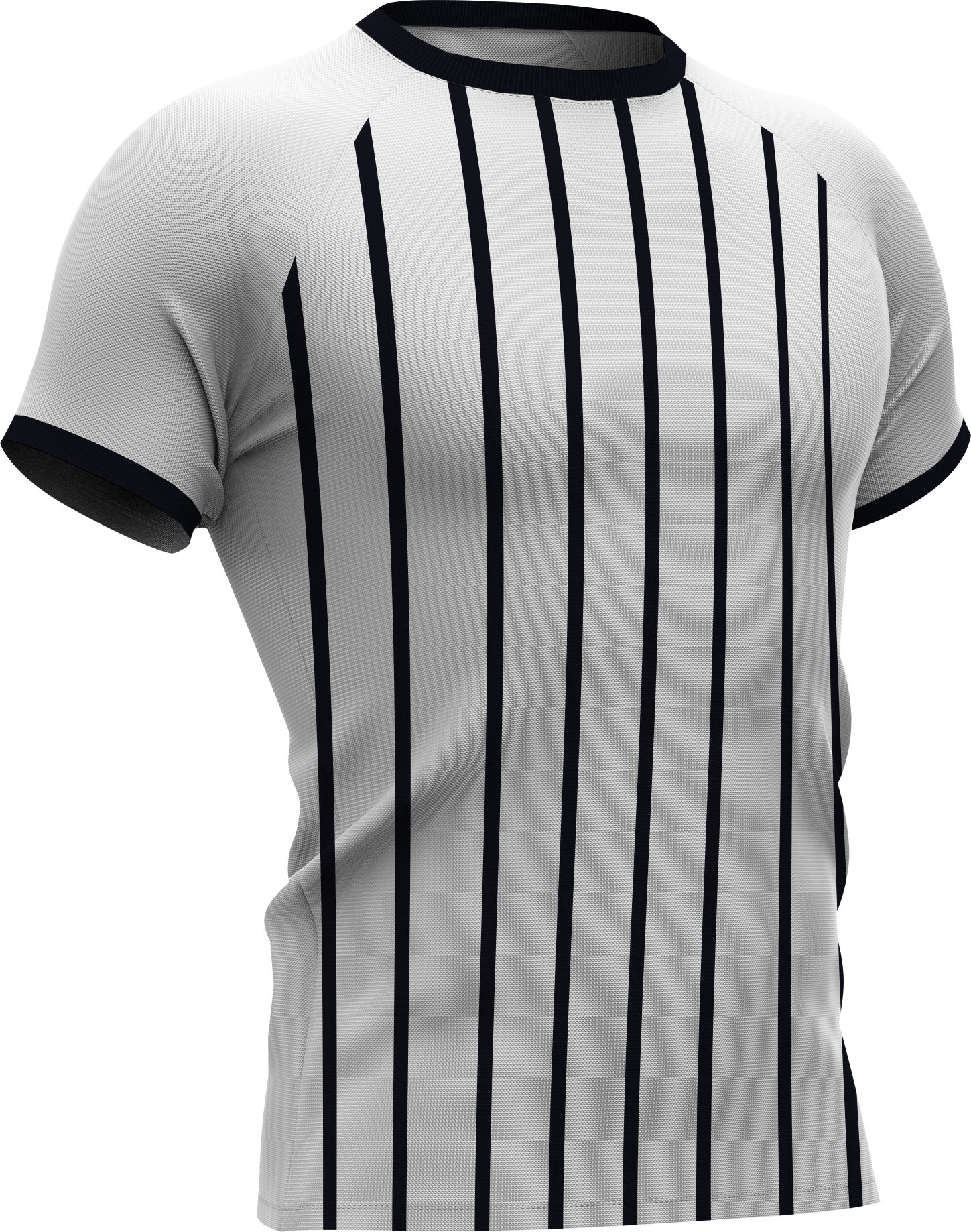 Witte sportshirt met zwarte strepen