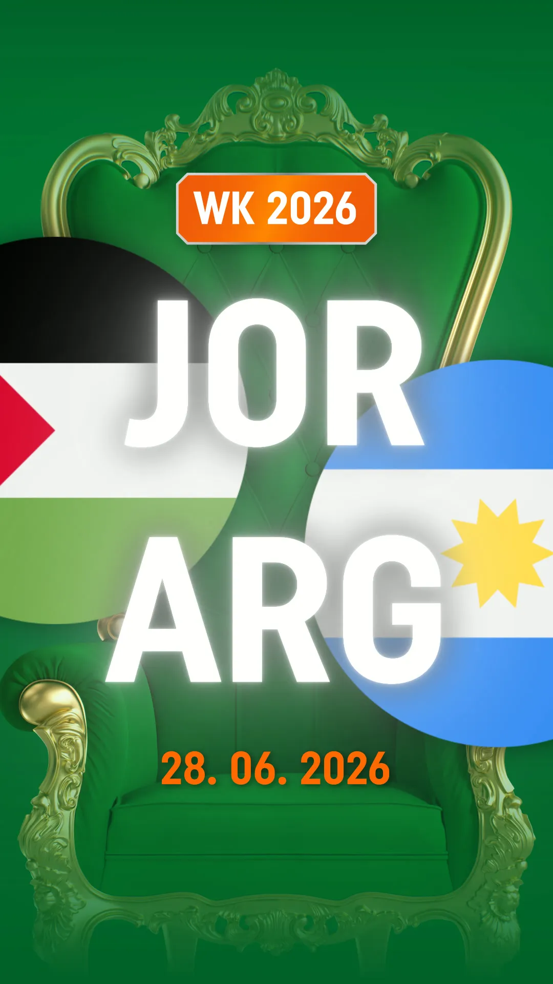 WK 2026 wedstrijd Jordanië tegen Argentinië op 28 juni