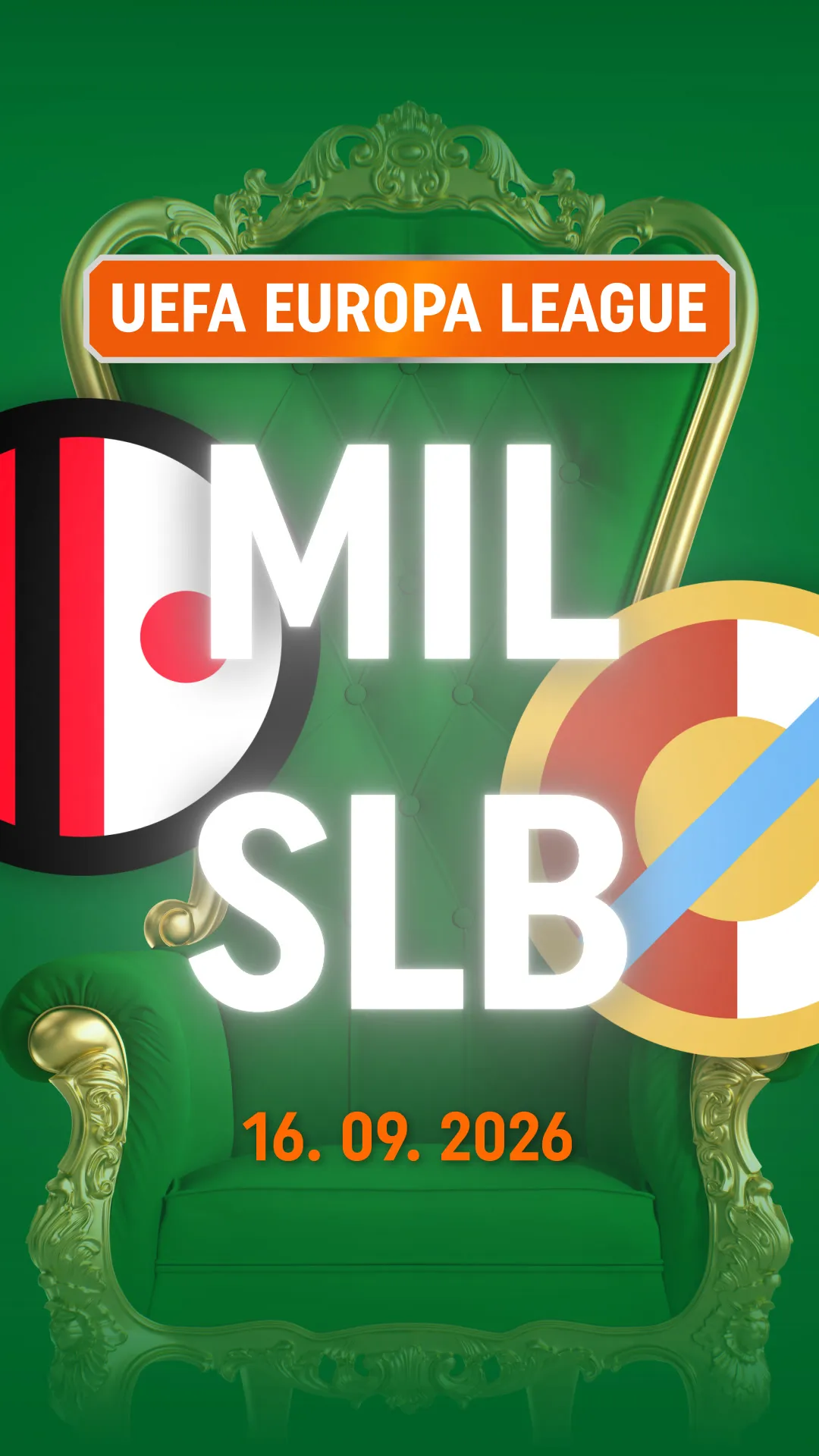 UEFA Europa League wedstrijd tussen AC Milan en SL Benfica op 16 september 2026