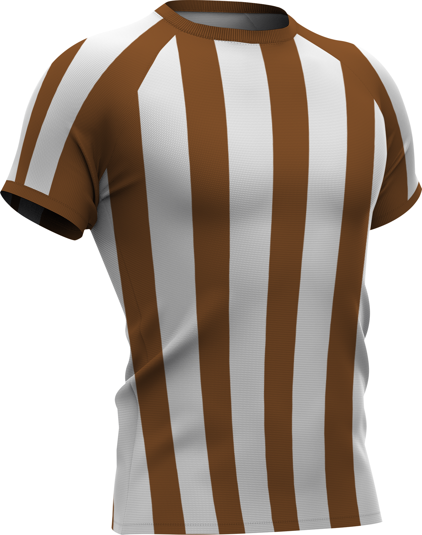 Sportshirt met bruin-witte verticale strepen