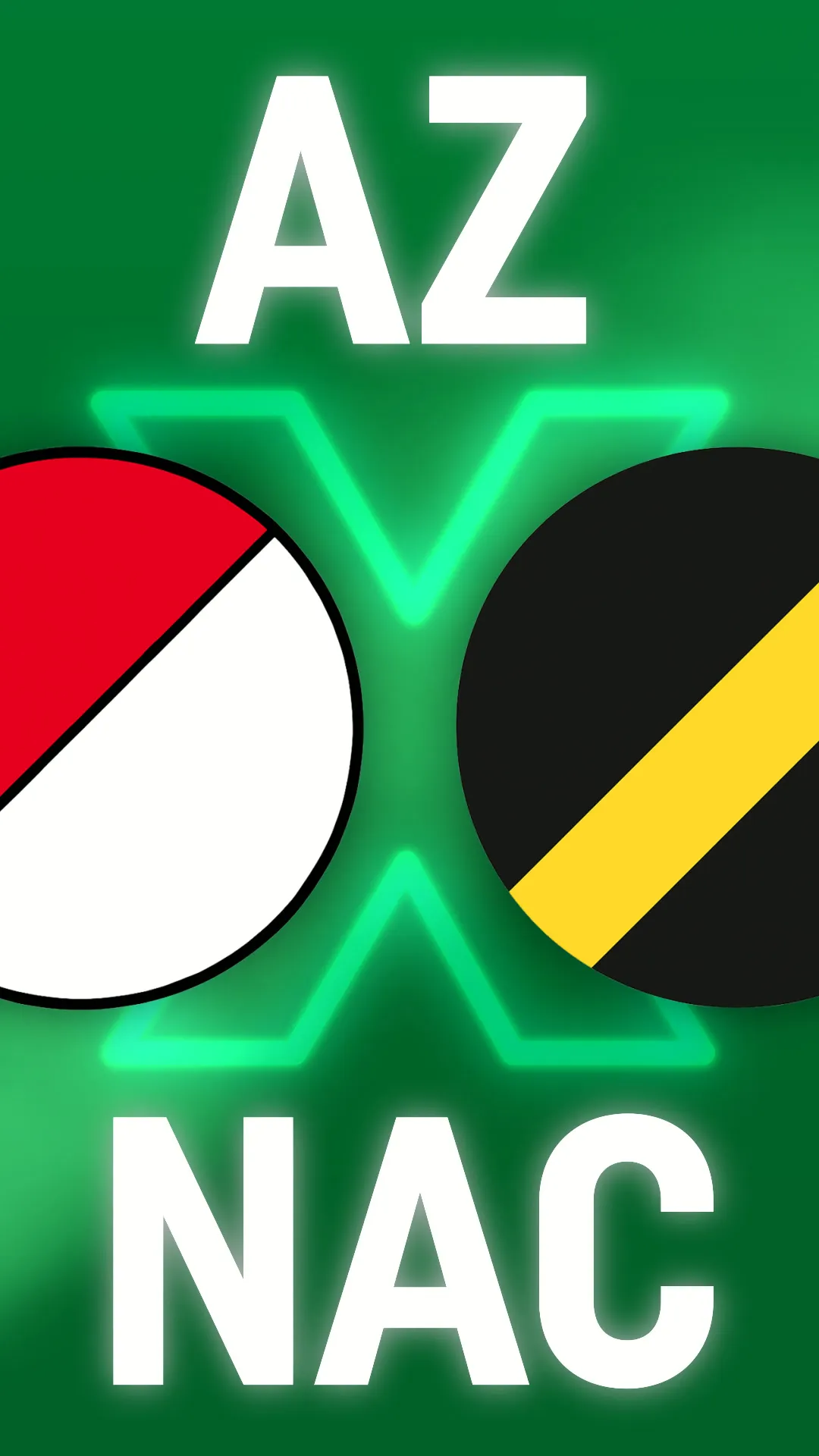 Logo's van AZ en NAC op groene achtergrond